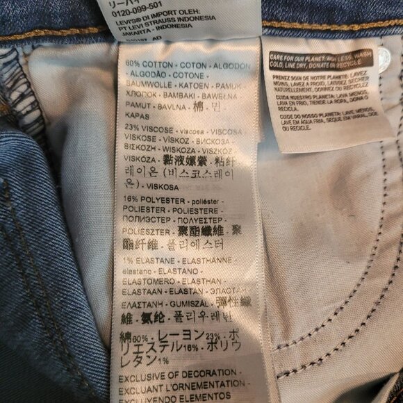 Levi's Jeans Sz 28 Skinny 711 Mid Rise Medium Light Wash Stretch Denim Western - Picture 5 of 12